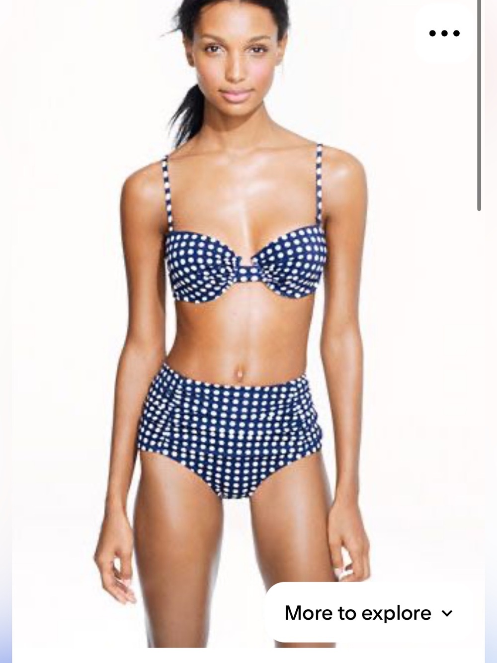 J. Crew Navy White Polka Dot Bikini Set 36c 2 pieces 14 X-Large large